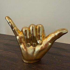Gold Painted "Hang Loose" Hand Decor